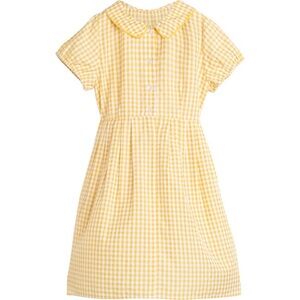 Maison Me Emmalyn Short Sleeve Collared Dress, Marigold Check, Size 10Y